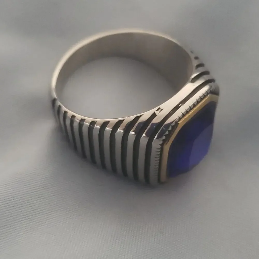 Blue Handmade Men's Ring Size 11 NWT